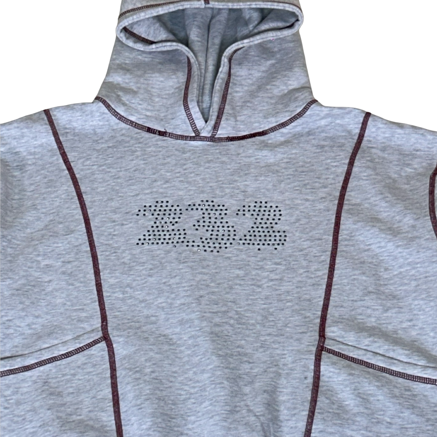 232 Rhinestone Reverse Stitched Hoodie