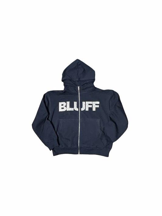 Classic Rhinestone Letter Zip Up Hoodie