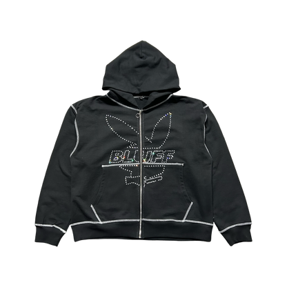 Rhinestone Bunny Zip Up Hoodies (Stitched)