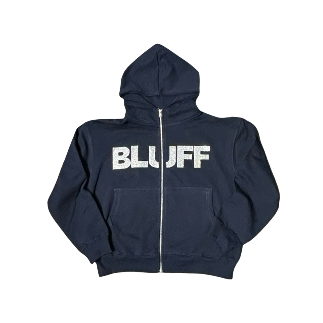 Classic Rhinestone Letter Zip Up Hoodie