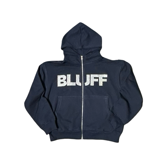 Classic Rhinestone Letter Zip Up Hoodie